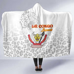 Afro DR Congo Football Hooded Blanket Viva Les Leopards - White - African Pride