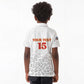 Afro DR Congo Football Custom Kid Polo Shirt Viva Les Leopards - White LT15