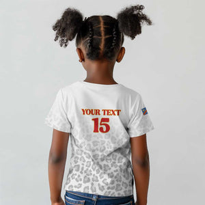 Afro DR Congo Football Custom Kid T shirt Viva Les Leopards - White LT15