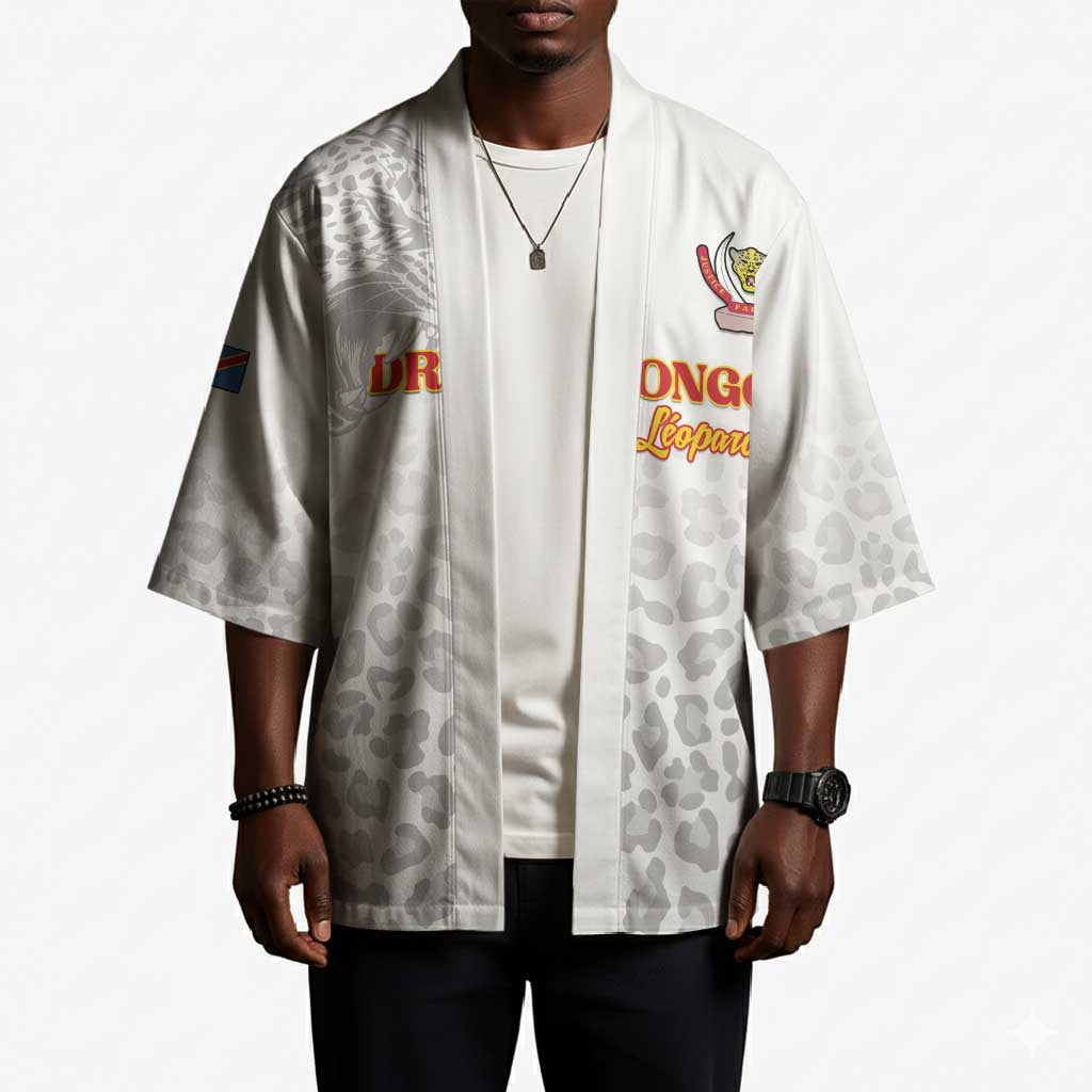 Custom DR Congo Football Kimono Go Champions Leopards - White