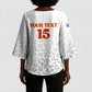 Custom DR Congo Football Kimono Sleeve Blouse Go Champions Leopards - White