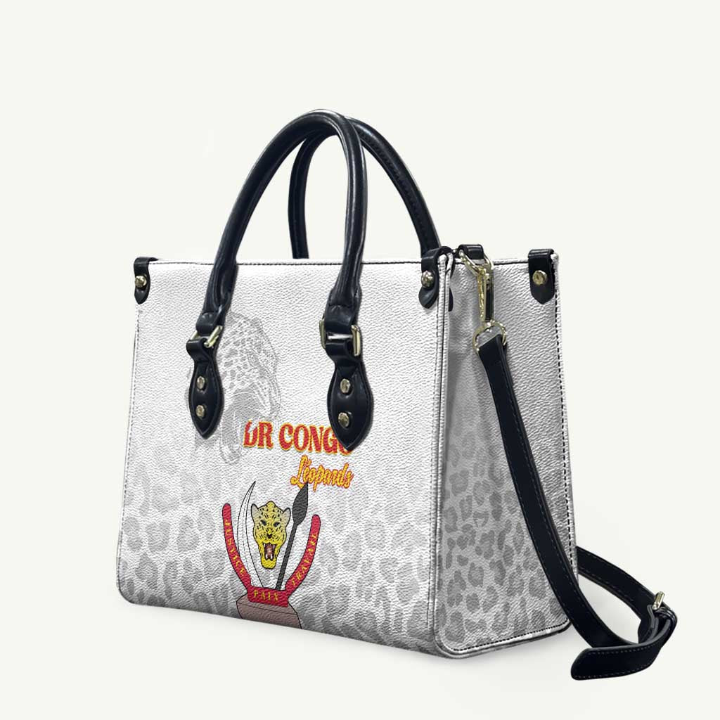 DR Congo Football Leather Bag Go Champions Leopards - White