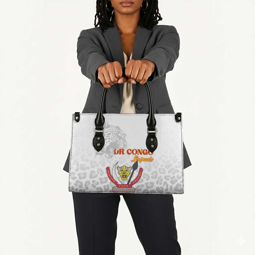 DR Congo Football Leather Bag Go Champions Leopards - White