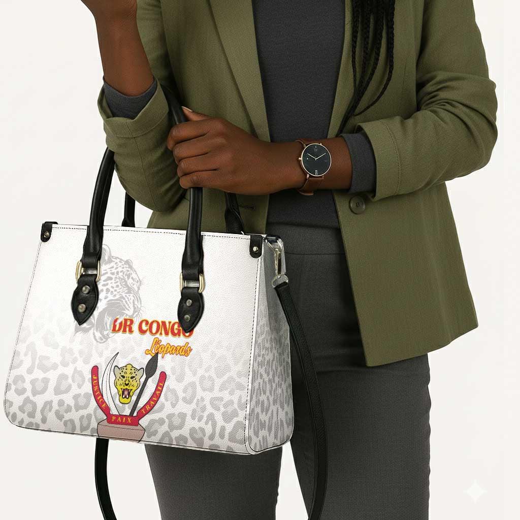 DR Congo Football Leather Bag Go Champions Leopards - White