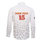 Afro DR Congo Football Custom Long Sleeve Button Shirt Viva Les Leopards - White - African Pride
