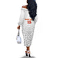 Afro DR Congo Football Custom Off The Shoulder Long Sleeve Dress Viva Les Leopards - White - African Pride