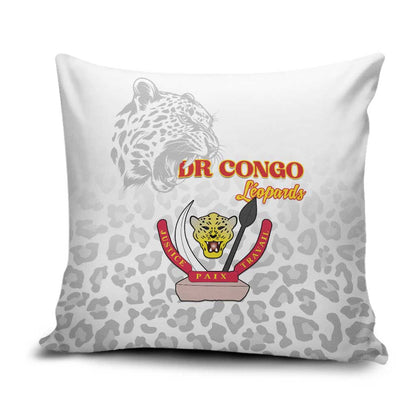DR Congo Football Pillow Cover Go Champions Leopards - White