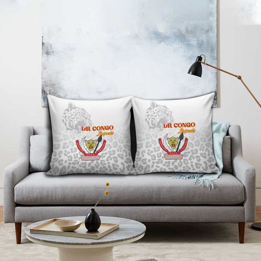 DR Congo Football Pillow Cover Go Champions Leopards - White