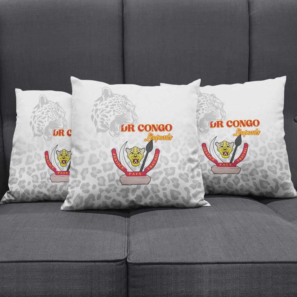 DR Congo Football Pillow Cover Go Champions Leopards - White
