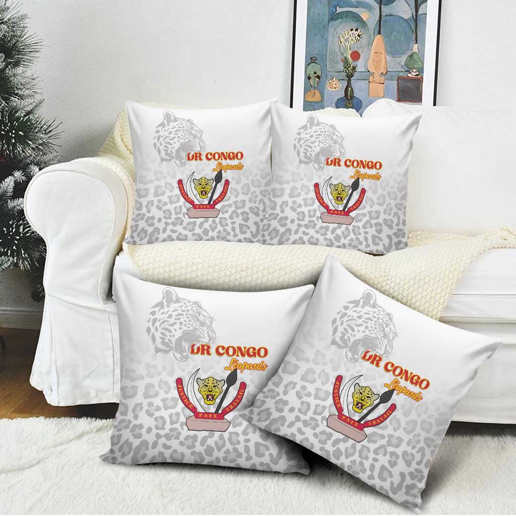 DR Congo Football Pillow Cover Go Champions Leopards - White