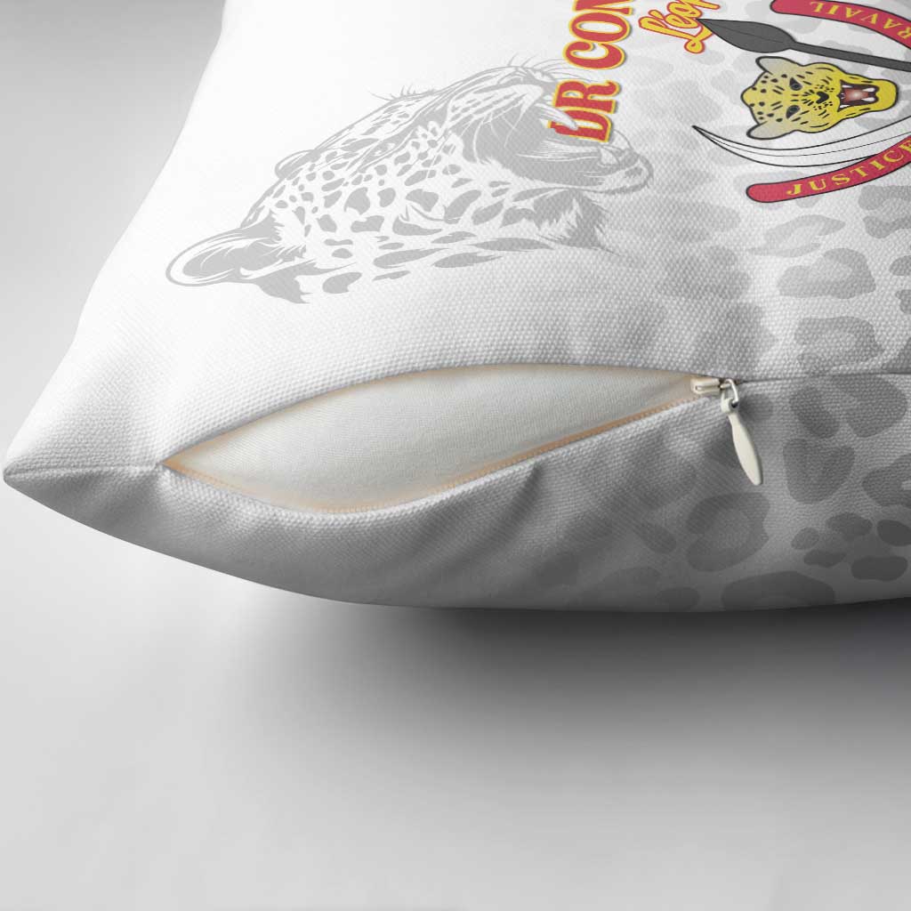DR Congo Football Pillow Cover Go Champions Leopards - White