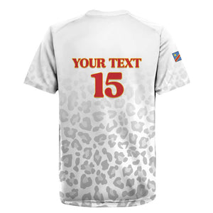 Afro DR Congo Football Custom Rugby Jersey Viva Les Leopards - White LT15
