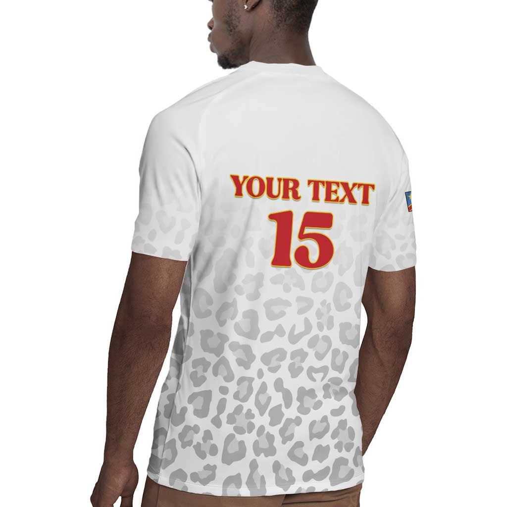 Afro DR Congo Football Custom Rugby Jersey Viva Les Leopards - White LT15