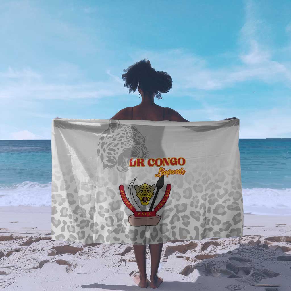 Afro DR Congo Football Sarong Viva Les Leopards - White - African Pride