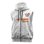 Afro DR Congo Football Custom Sleeveless Zip Hoodie Viva Les Leopards - White - African Pride