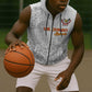 Afro DR Congo Football Custom Sleeveless Zip Hoodie Viva Les Leopards - White - African Pride