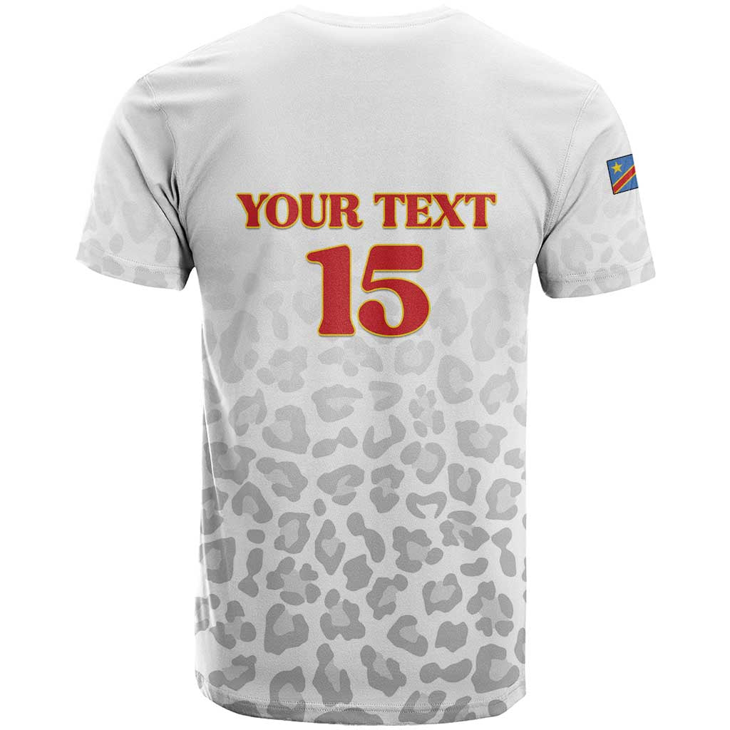 Afro DR Congo Football Custom T shirt Viva Les Leopards - White LT15
