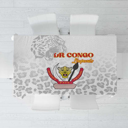 Afro DR Congo Football Tablecloth Viva Les Leopards - White - African Pride