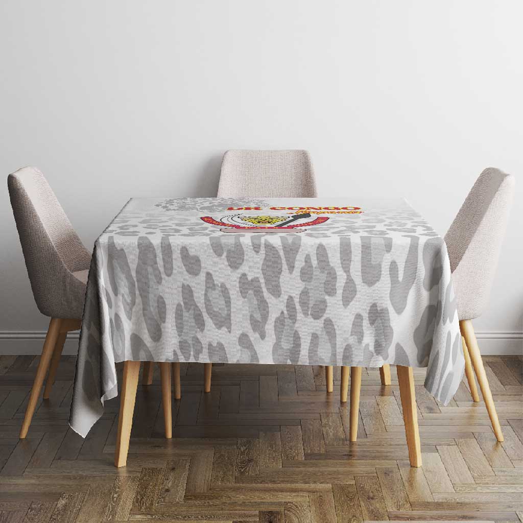 Afro DR Congo Football Tablecloth Viva Les Leopards - White - African Pride