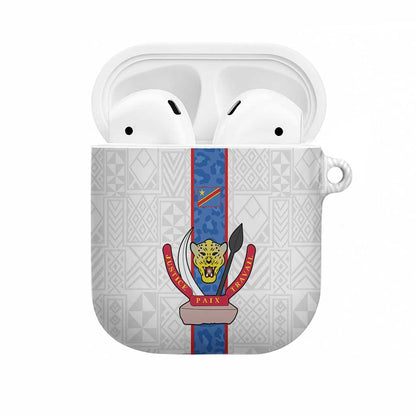 DR Congo Football AirPods Case Leopards Mix Kuba Raffia Pattern