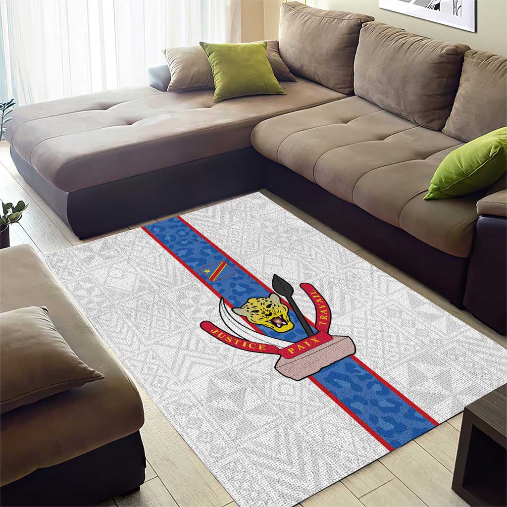 Afro DR Congo Football Area Rug Leopards Never Give Up - African Pride