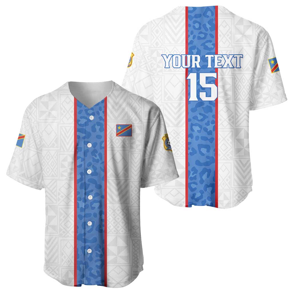Afro DR Congo Football Custom Baseball Jersey Leopards Never Give Up LT15