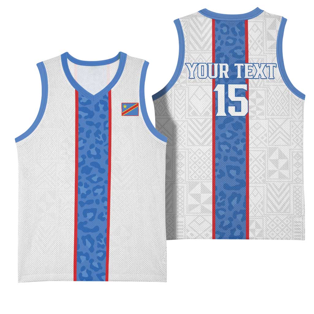 Afro DR Congo Football Custom Basketball Jersey Leopards Never Give Up - African Pride