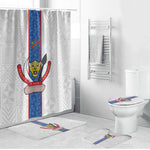 DR Congo Football Bathroom Set Leopards Mix Kuba Raffia Pattern