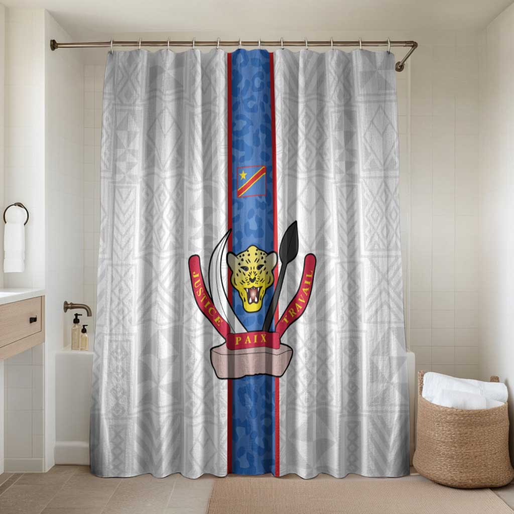 DR Congo Football Bathroom Set Leopards Mix Kuba Raffia Pattern