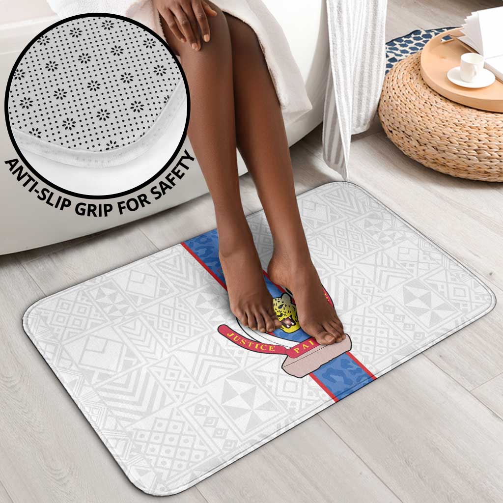 DR Congo Football Bathroom Set Leopards Mix Kuba Raffia Pattern