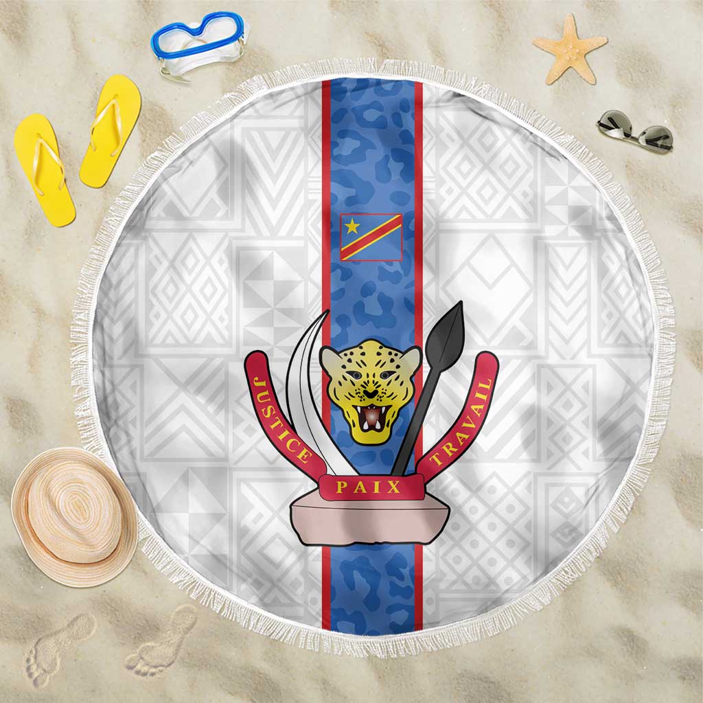 Afro DR Congo Football Beach Blanket Leopards Never Give Up - African Pride
