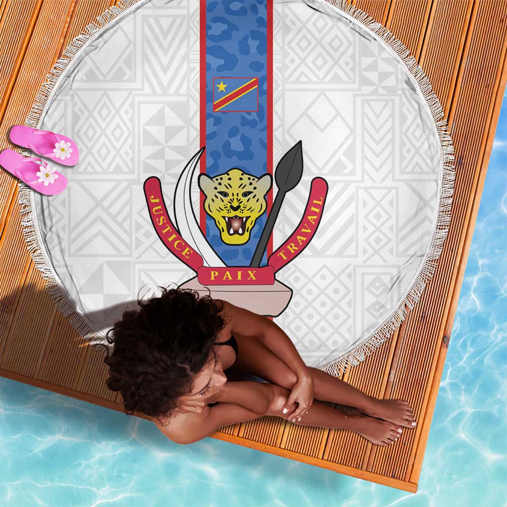 Afro DR Congo Football Beach Blanket Leopards Never Give Up - African Pride