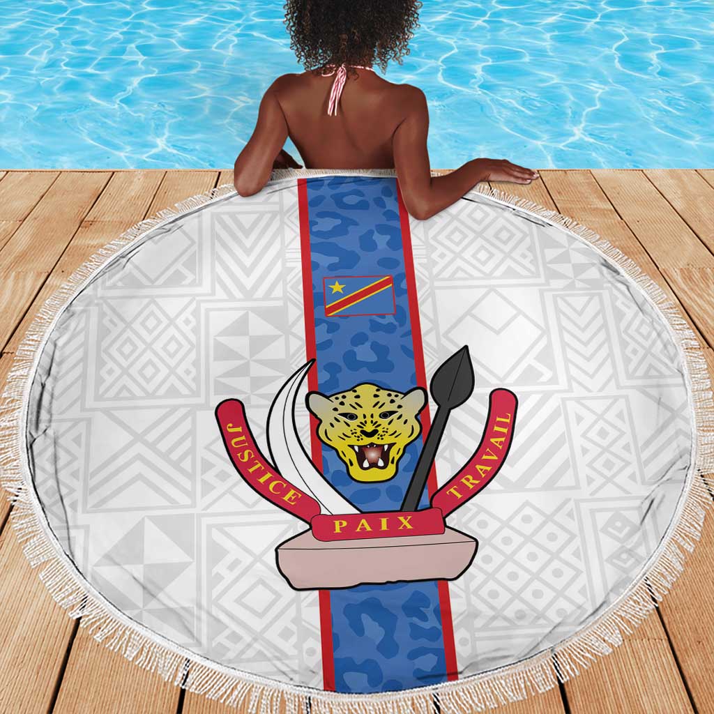 Afro DR Congo Football Beach Blanket Leopards Never Give Up - African Pride