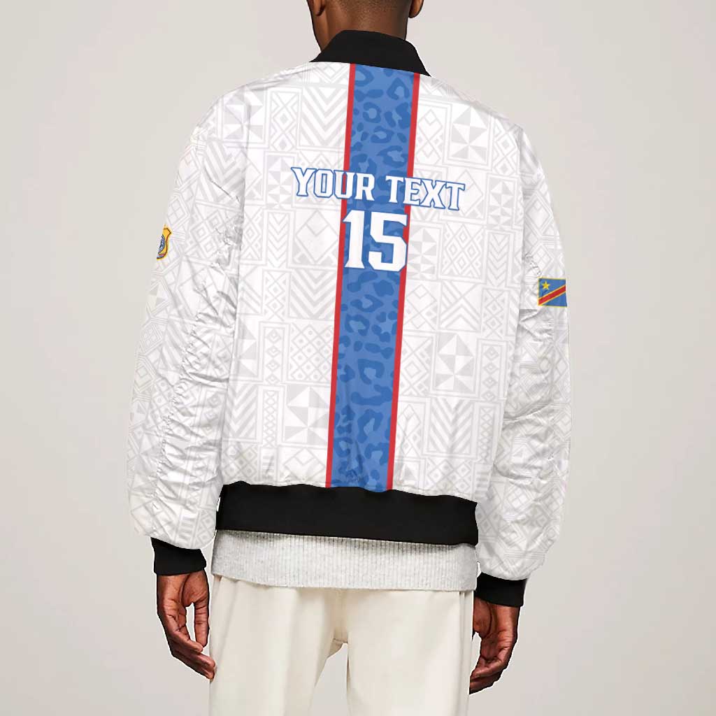 Afro DR Congo Football Custom Bomber Jacket Leopards Never Give Up - African Pride