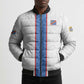 Custom DR Congo Football Bomber Puffer Jacket Leopards Mix Kuba Raffia Pattern