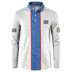 Custom DR Congo Football Button Sweatshirt Leopards Mix Kuba Raffia Pattern