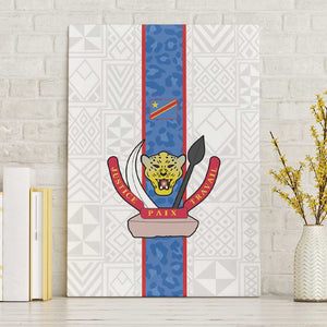 Afro DR Congo Football Canvas Wall Art Leopards Never Give Up - African Pride