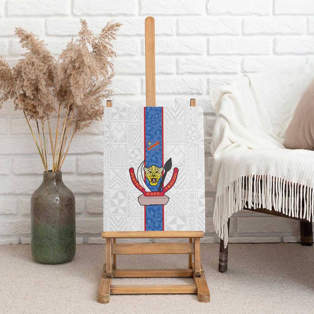 Afro DR Congo Football Canvas Wall Art Leopards Never Give Up - African Pride
