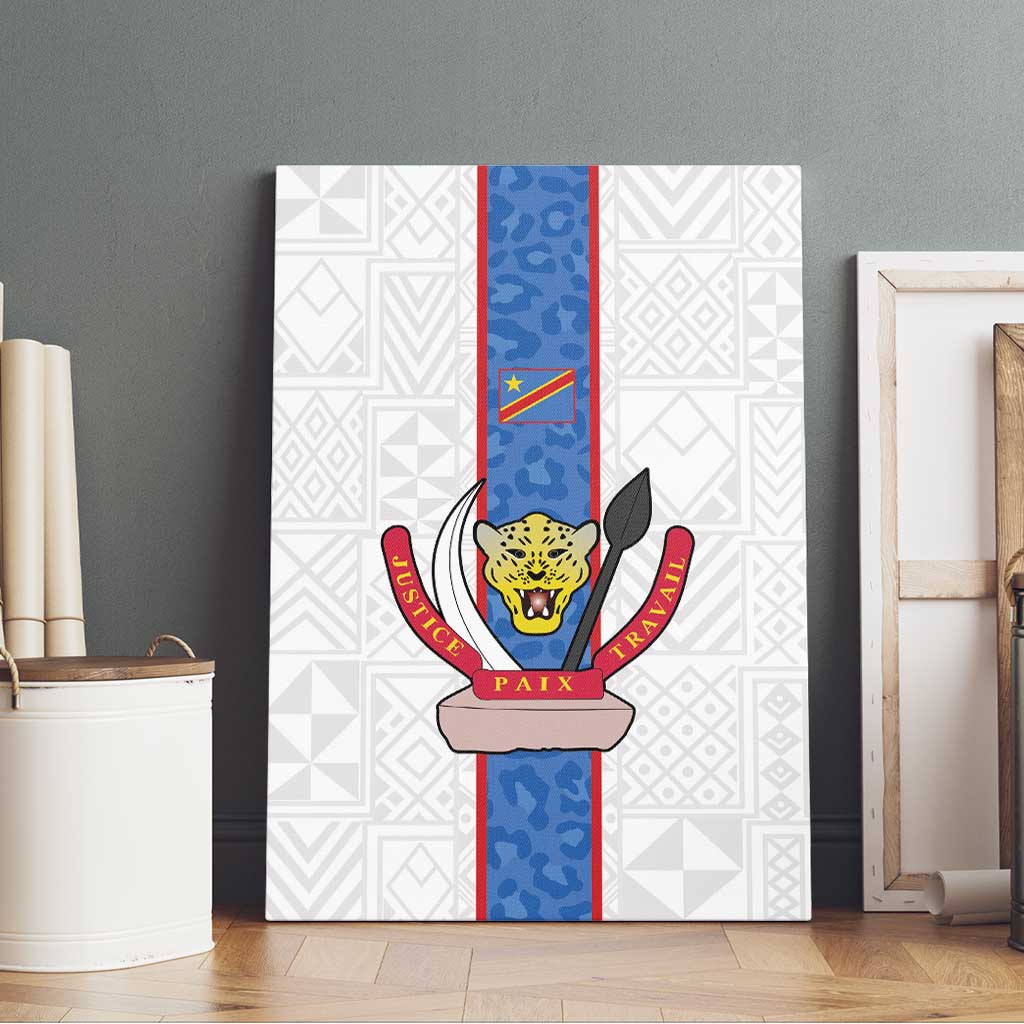 Afro DR Congo Football Canvas Wall Art Leopards Never Give Up - African Pride
