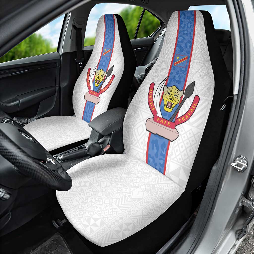 Afro DR Congo Football Car Seat Cover Leopards Never Give Up - African Pride
