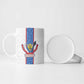 Custom DR Congo Football Ceramic Mug Leopards Mix Kuba Raffia Pattern