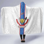 Afro DR Congo Football Hooded Blanket Leopards Never Give Up - African Pride