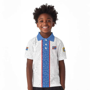 Afro DR Congo Football Custom Kid Polo Shirt Leopards Never Give Up LT15