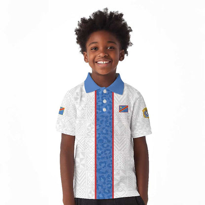 Afro DR Congo Football Custom Kid Polo Shirt Leopards Never Give Up LT15