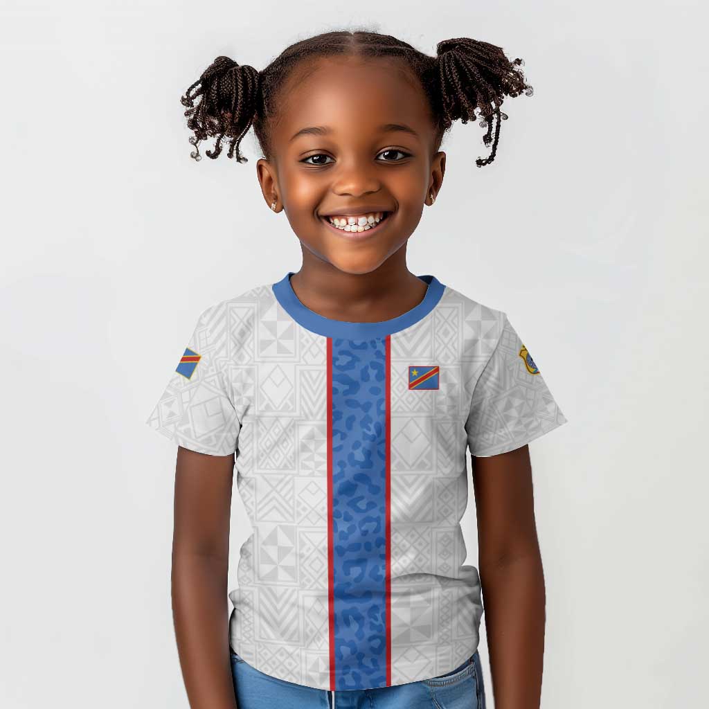 Afro DR Congo Football Custom Kid T shirt Leopards Never Give Up LT15