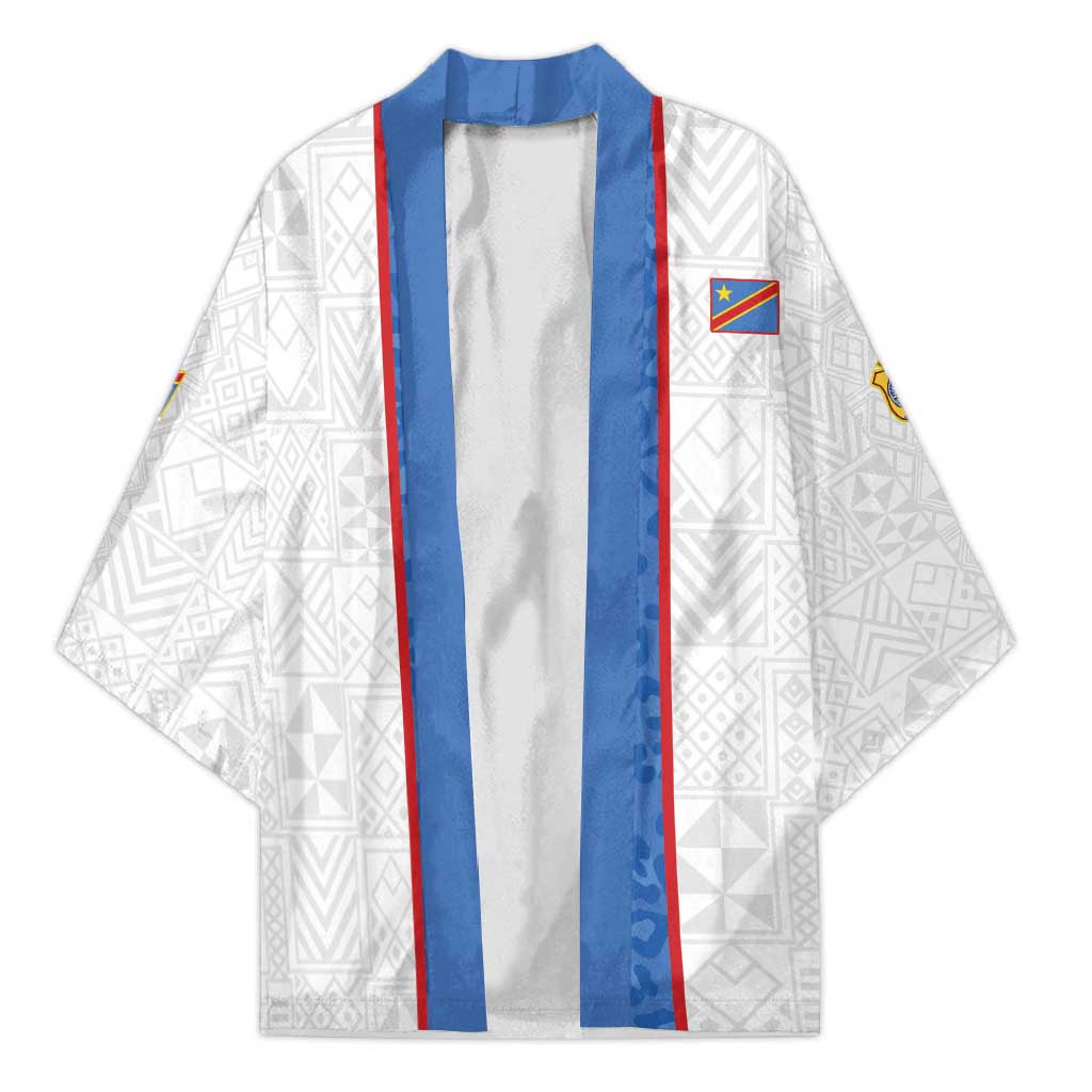 Custom DR Congo Football Kimono Leopards Mix Kuba Raffia Pattern