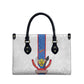 DR Congo Football Leather Bag Leopards Mix Kuba Raffia Pattern