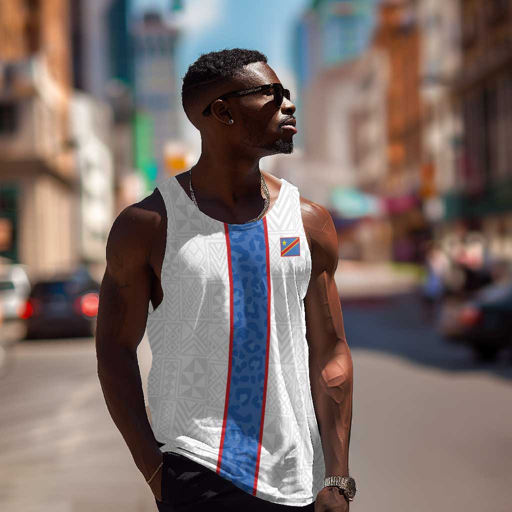 Afro DR Congo Football Custom Men Tank Top Leopards Never Give Up - African Pride