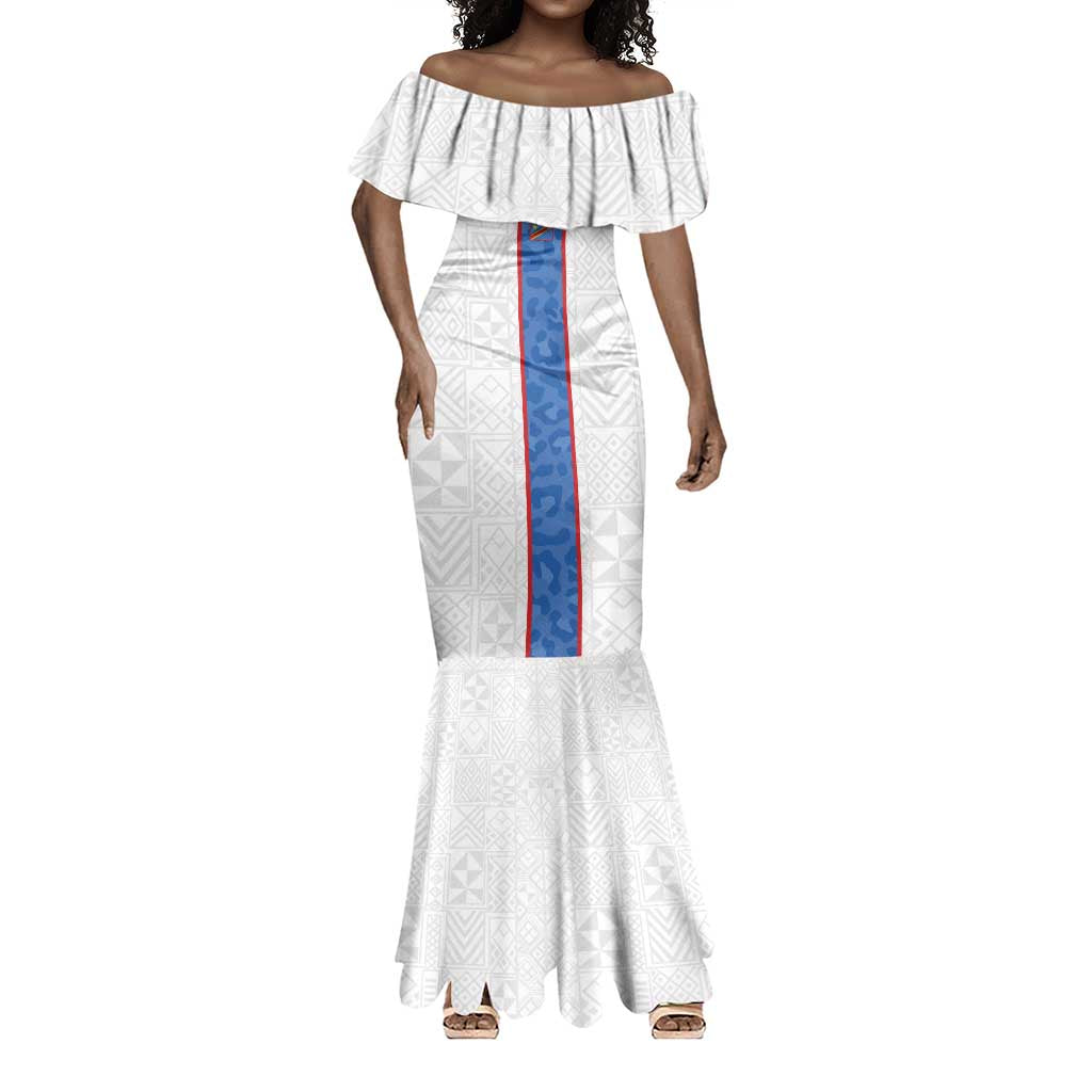 Afro DR Congo Football Custom Mermaid Dress Leopards Never Give Up LT15