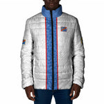 Custom DR Congo Football Padded Jacket Leopards Mix Kuba Raffia Pattern